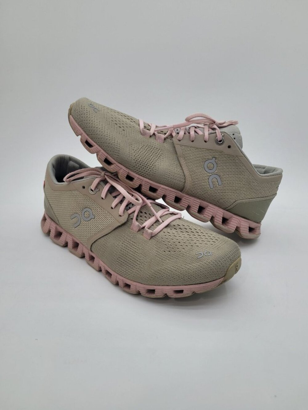 On Running Cloud X Sand Rose Pink Tan Lace Up Women's Size 7.5 Sneakers